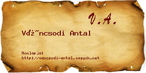 Váncsodi Antal névjegykártya